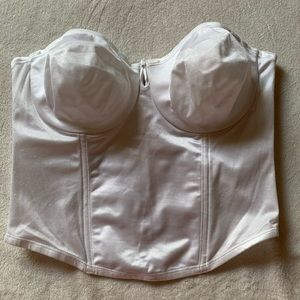 Curvation White Satin Lingerie Sexy Bustier Corset Top